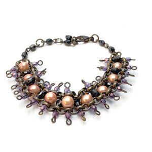 Erickson Beamon-Style 90s Bracelet — Pearl Punk Meets Gothic Romance — EUC